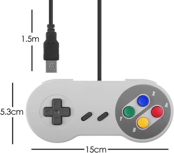 2-pack Wired USB Controllers - Compatible with SNES Emulators - Retro Gaming Joypads Gamepad - Suitable for Gaming PC, Computer, Laptop