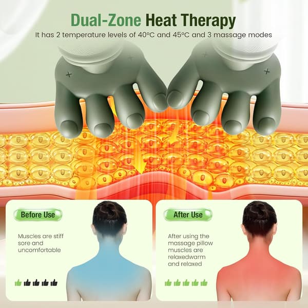 3D Wireless Neck Massager with Heat Function, Portable Bionic Massager, Deep Tissue Massage, Relieves Neck Pain and Soothes Muscle Soreness.