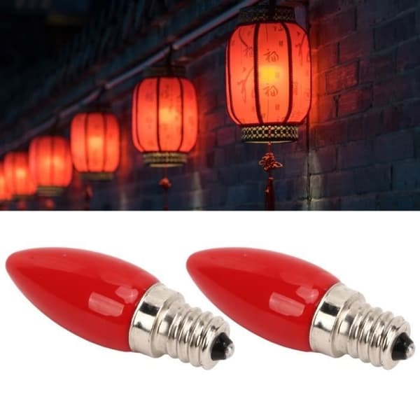 (Punainen) Mothinessto LED-valolamppu Punainen E12 1,5W 220V Lasikruunuvalaistus