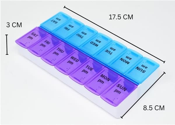 2-pack Pill Box, Seven Days AM and PM Daily Pill Organizer