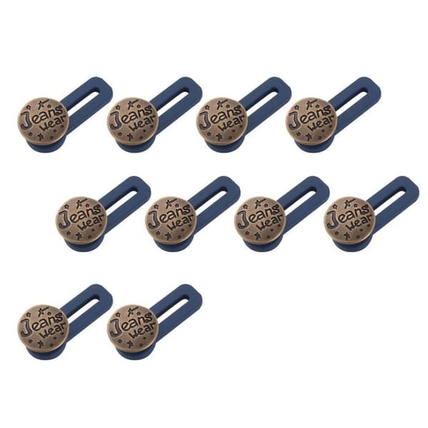 10 stk jeansknapper, bukseknappforlenger, elastisk metall-silikonknapp for gravide kvinner, jeans,