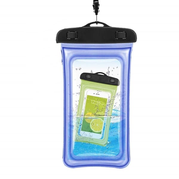 Floating Waterproof Mobile Phone Case Universal Size Blue 1 Pack