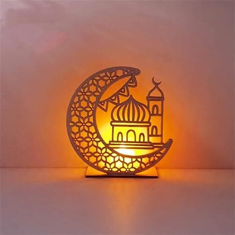 Tre LED-lampe Ramadan dekorasjon Halvmåne stjerne lys muslimsk islam