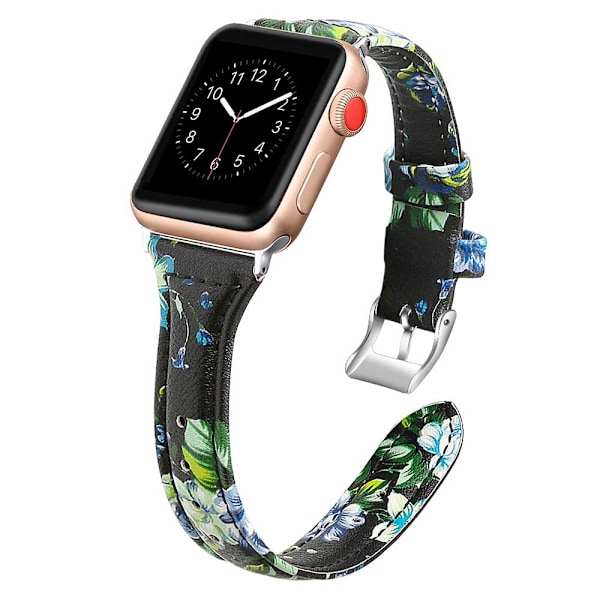 Läderband kompatibel med Apple Watch 38mm-40mm /42mm-44mm, Top Grain Läderband Slim & Thin Armband för iWatch Series 5/4/3/2/1