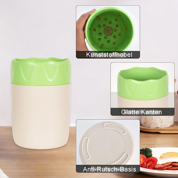 Fruktrivare, äppelrivare plast med behållare för frukt, grönsaker