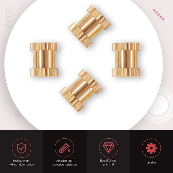 Räfflad mutter M2 M2.5 M3 Honmutter Rund formsprutning Mässing insats, för delar 3D-utskrift Insatsmuttrar sortimentssats - 200 st