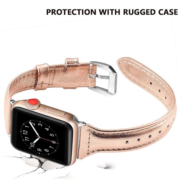 Läderband kompatibel med Apple Watch 38mm-40mm /42mm-44mm, Top Grain Läderband Slim & Thin Armband för iWatch Series 5/4/3/2/1