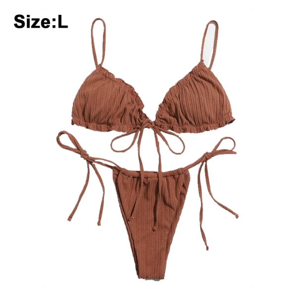 Kvinnors omslag triangel bikini badkläder med mesh strand kjol 2 delar baddräkter, Slim sexig varm vår baddräkt bikini