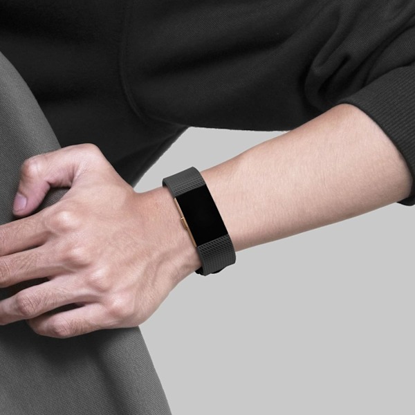 Kompatibel med Fitbit Charge 2 armband, justerbart mjukt silikon sport ersättningsarmband för Fitbit Charge 2