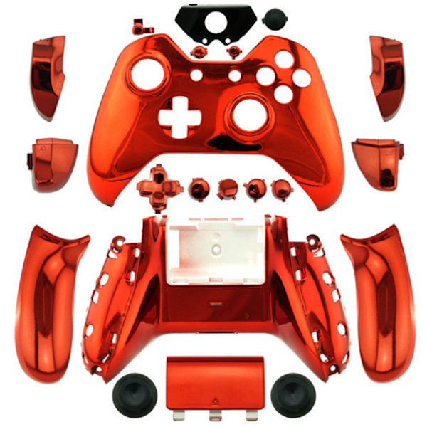 Färgfallshus Full Shell Set Faceplates + ABXY-knappar + RB LB-stötfångare + Höger/vänster skenor för Xbox One S Slim-kontroller