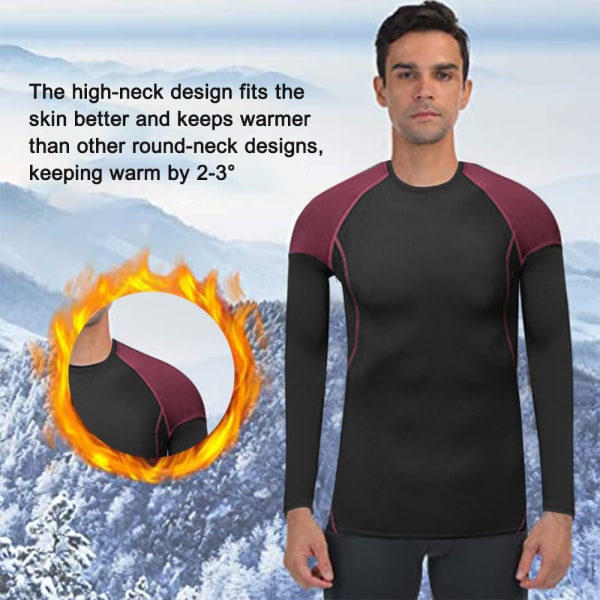 Termisk underkläder för män, baslager fleecefodrad isolerad topp och botten set kallt väder