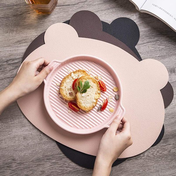 Barnens platsmattor, 4 stycken, tvättbara läderunderlägg, platsmattor, bordstabletter, barnens platsmattor, avtorkningsbara, halkfria för spädbarn,