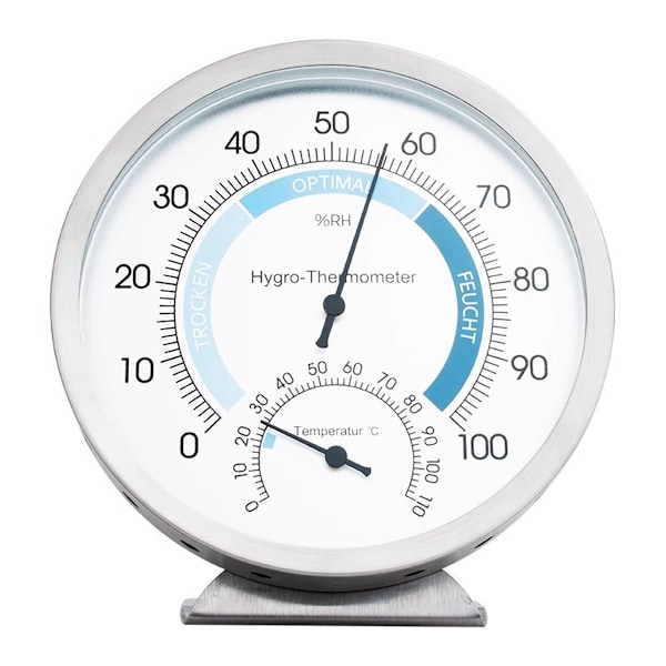 Hygrometer Analog Indoor Termometer - Högkvalitativ rostfri hygrometer och rumstemperaturmätare för pålitligt och bekvämt inomhusklimat
