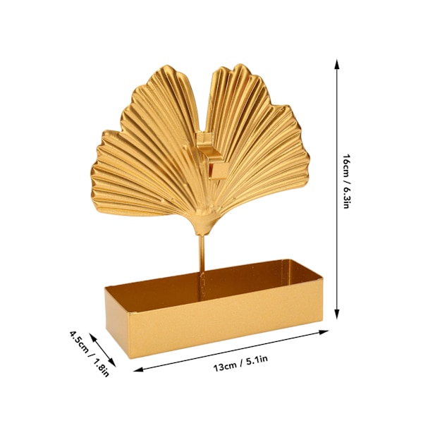 Rökelsehållare i järn i form av ginkgoblad, rökelsebrännare för hemdekoration, guld