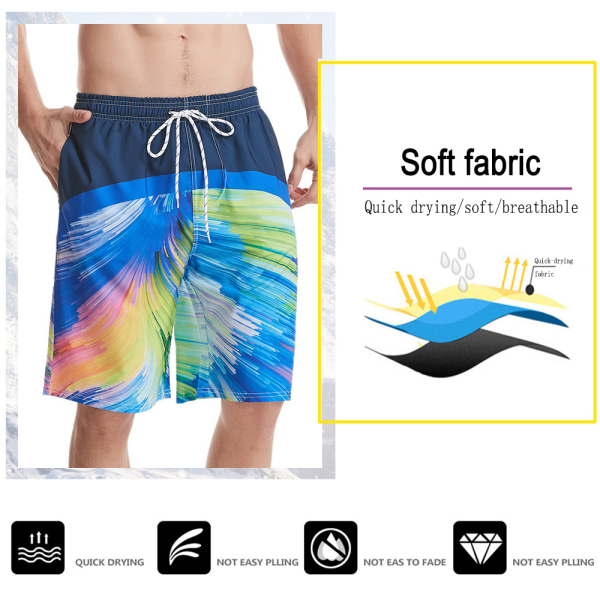 Sommar herrars snabbtorkande strandbyxor fem-punkts badbyxor 3D-utskrift stora casual shorts