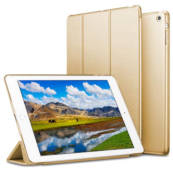 Smart Case för iPad Air 2, Smart Case Cover Genomskinlig Frostad Baksida Magnetiskt Fodral med Auto Sleep/Wake Funktion