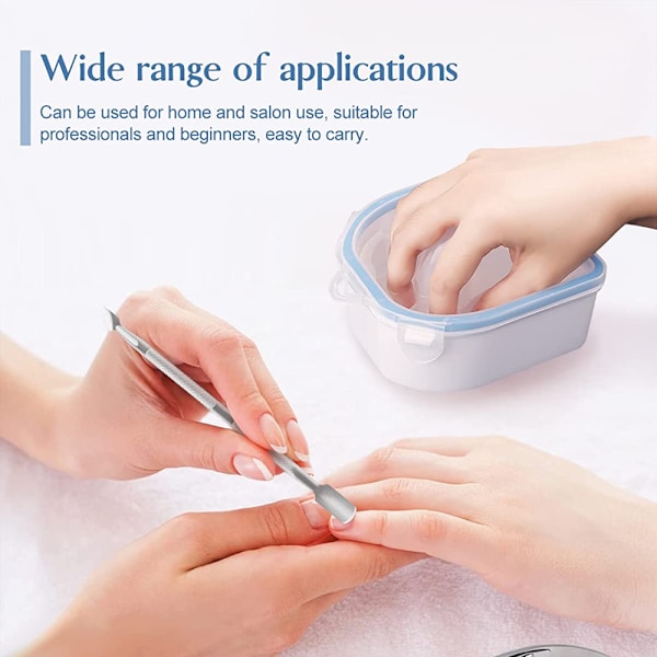 Nagelblötläggningsbricka med nagellackborttagningsverktyg Manikyrskålar med nagelband