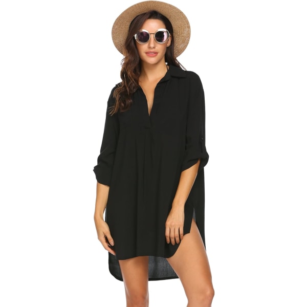 Damen Badeanzug Strand Cover Up Shirt Bikini Beachwear Badeanzug Strandkleid