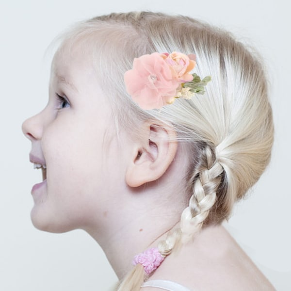 Blommigt hårspänne för flickor, 6 st blommiga håraccessoarer för baby, småbarn, tonårsflicka, presenter, olika stilar