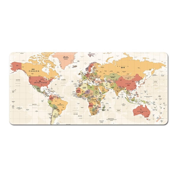 Mouse Pad World Map Pattern Mouse Pad Large Rectangular Mouse Mat Desk Mat