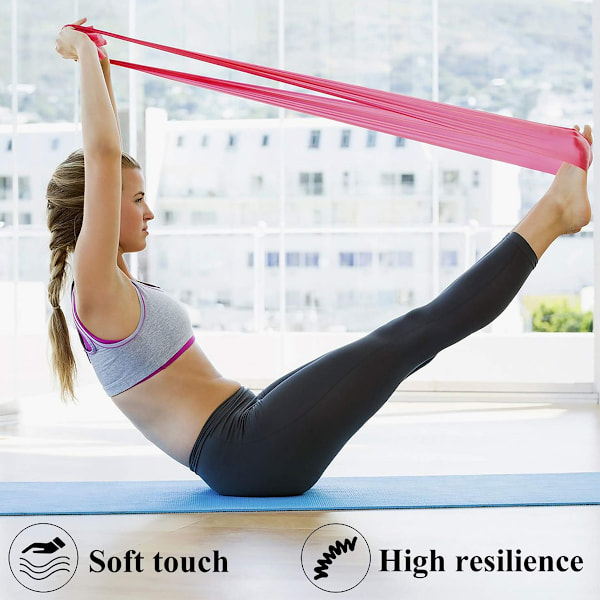 Elastiska motståndsband, Theraband, Fitness, Yoga, Pilates, Toning, Styrketräning, Set om 3 med 3 olika svårighetsnivåer
