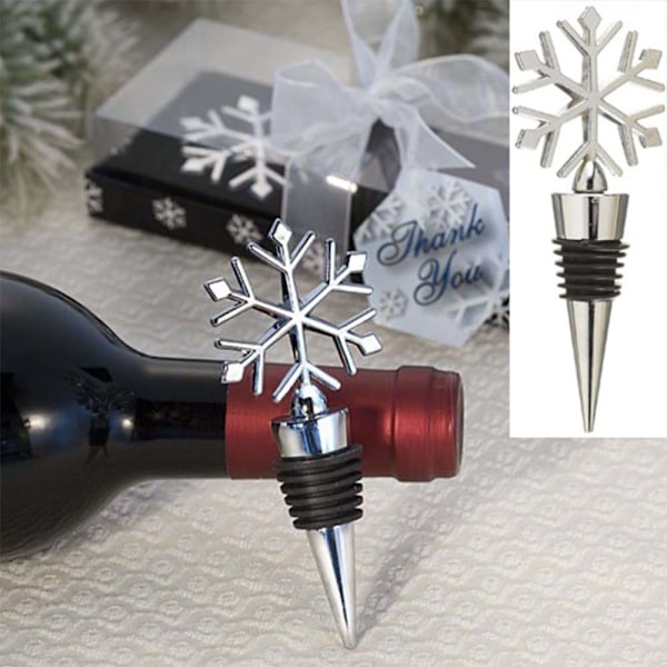 Elegant Vinflaskproppar med Snöflingdesign, 18-pack White