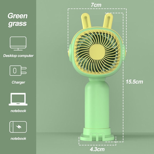 Mini Handheld Fan Bärbar, Uppladdningsbar Elektrisk USB-fläkt med bordsstativ, för hem, resor och utomhusbruk