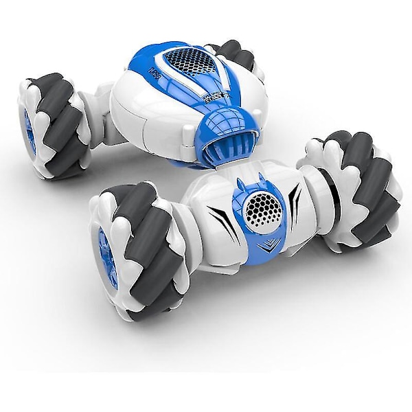 Blå S-012 Rc Stuntbil Fjärrkontroll Klocka Gest Sensor Deformerbar Elektrisk Leksaksbilar Alla Terräng Hastighet 2.4Ghz 4Wd 360 Rotation Whirligig Off-Road