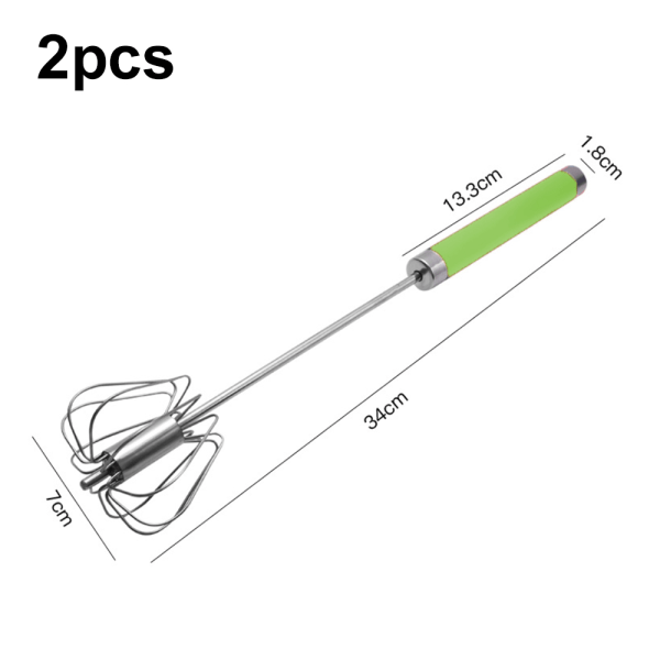 Hushållsartiklar Press och Spin Vispar - Set om 2 - Rostfritt Stål
