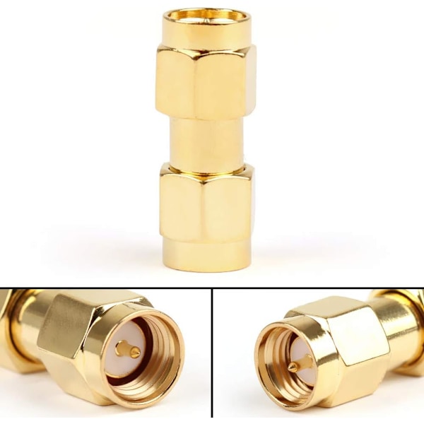 Koaxial RF-adapterkontakt SMA koaxial honkontakt SMA hane till SMA hane (2-pack)