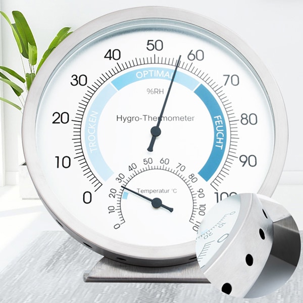 Hygrometer Analog Indoor Termometer - Högkvalitativ rostfri hygrometer och rumstemperaturmätare för pålitligt och bekvämt inomhusklimat