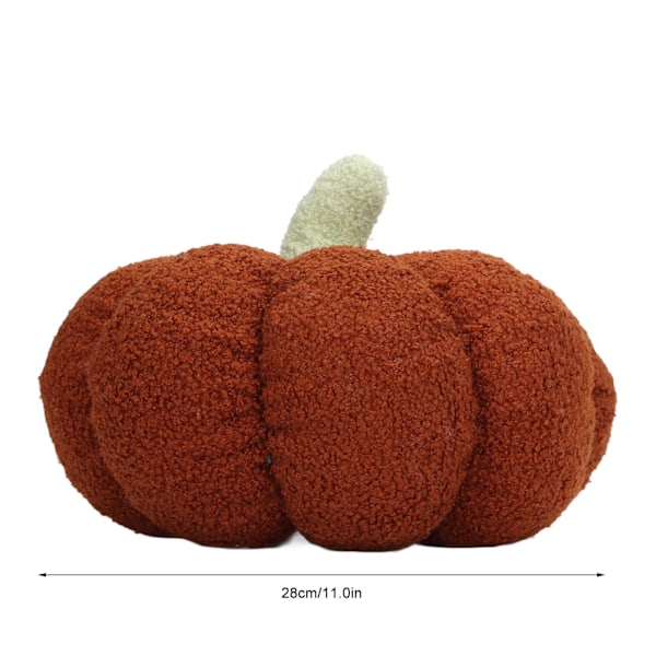 Mjuk plyschpumpa, innovativ och söt, perfekt som kudde för Halloween och juldekoration, brun