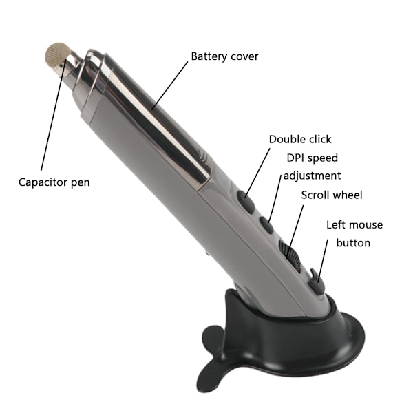 Trådlös optisk ficka laddningsbar pennmus, 2,4G, lämplig för både höger och vänster hand ergonomisk bakgrundsbelyst minimus för PC Notebook Mac