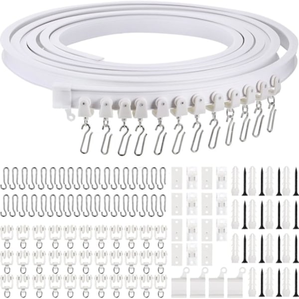 Böjd takskena set, Jormftte, 5 m, Vit