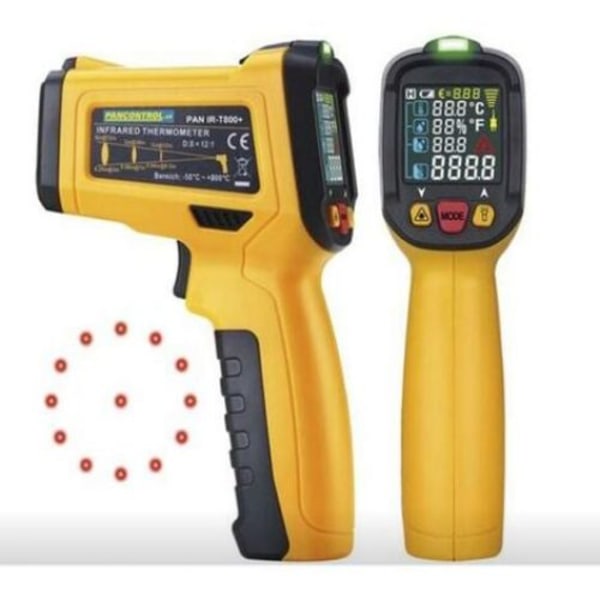 Laser Infraröd Termometer och IR Pistol Temperaturprob Non-Contact LCD -50°C800°C Justerbar Emissivitet Larm Daggpunkt Kök Grill Frys