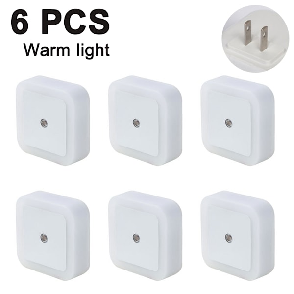 6-pack LED-nattlampa, Plug-in Super Smart Dusk to Dawn Sensor, Nattlampor Lämpliga för Sovrum, Badrum,