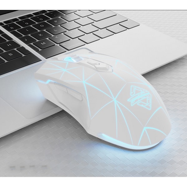 RGB-bakgrundsbelyst optisk spelmus, trådbunden ergonomisk spelmus med 4 DPI-inställningsnivåer för PC-dator Mac