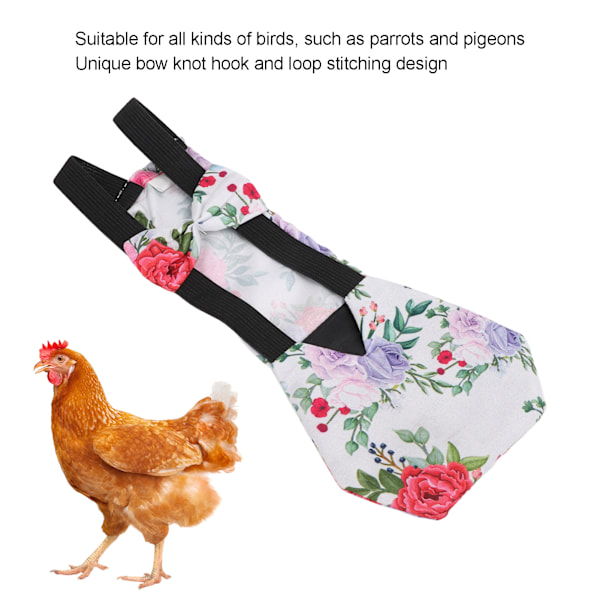Blöjor för husdjur, kyckling, gås, anka, andningsbart tyg, löst, tätt bälte, design, blöjor, pion, L