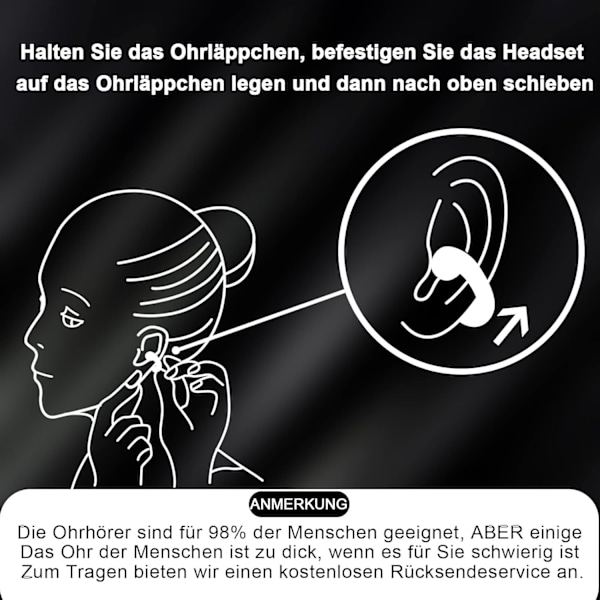 Öppna öronhörlurar Bluetooth trådlösa öronklämma Bluetooth headset öronklämma luftledning benledning sport hörlurar med mikrofon vattentät