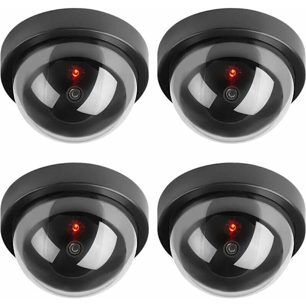 Falska övervakningskameror, falsk säkerhetskamera kupol CCTV med blinkande LED-ljus för företag, butiker, hem, inomhusbruk