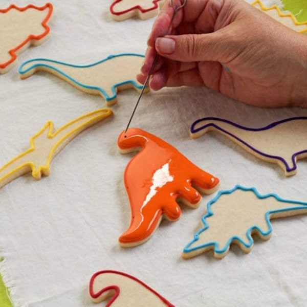 Dinosaurie kakform, fondant kakform för barn att baka kakor, kakform i rostfritt stål, dinosaurie kakform