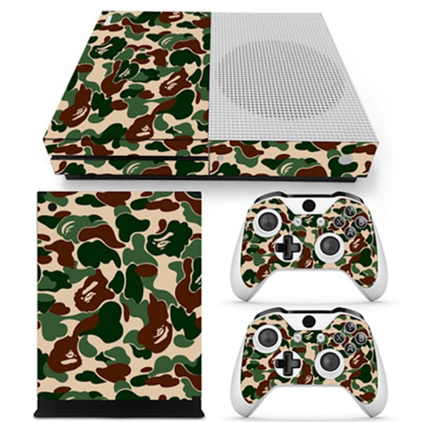 Konsol klistermärke kolfiber vinyl hud klistermärke för Xbox ONE Slim konsol & kontroller