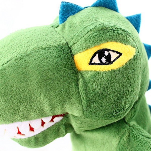Cartoon Dinosaur Plysch Mjuk Handdocka(Grön), Förälder Barn Interaktion Berättande Docka Barn Låtsas Spela Leksak Present