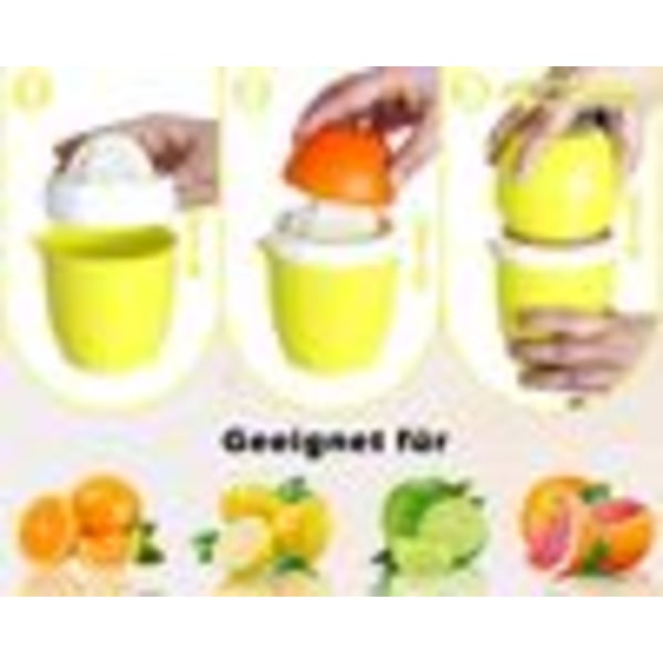 Citronpress - Unik citronformad citruspress - Manuell juicepress med två pressmöjligheter för olika frukter (Gul)