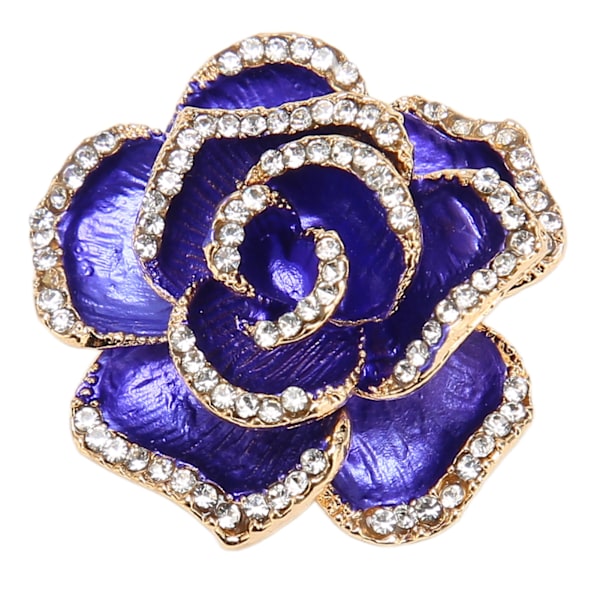 Elegant blomma brosch stift strass kronblad kläder accessoarer blomma brosch stift blåaktig lila