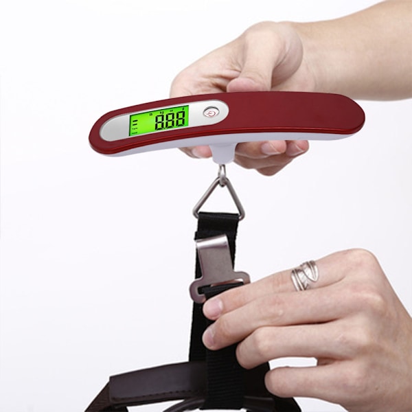 Digitalt bagagevåg Bagagevåg Bärbar hängande våg LCD-display med bakgrundsbelysning Tara-funktion Praktisk för resor / familjeliv upp till 50 kg