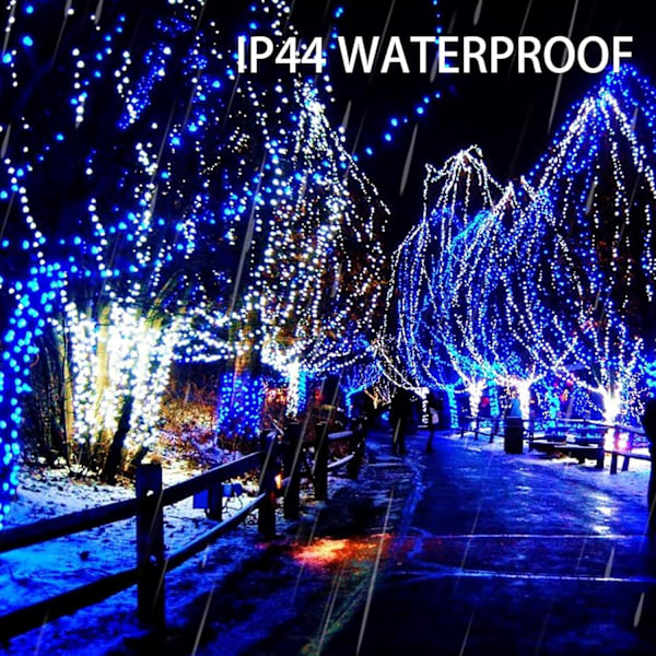 Lyse 20 meter 200 LED Julelys, Julelys Koble Sammen Blå Blue 200 LEDs