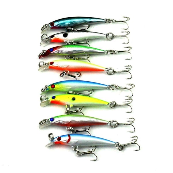 37-pak fiskedrag wobbler, Minnow blandet, Crankbait Multicolor multifärg