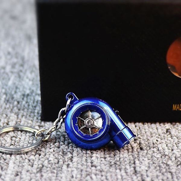 Elektrisk Mini Turbo Turbo Nøkkelring Spinning Turbin Nøkkelring Henge one size one size Blue