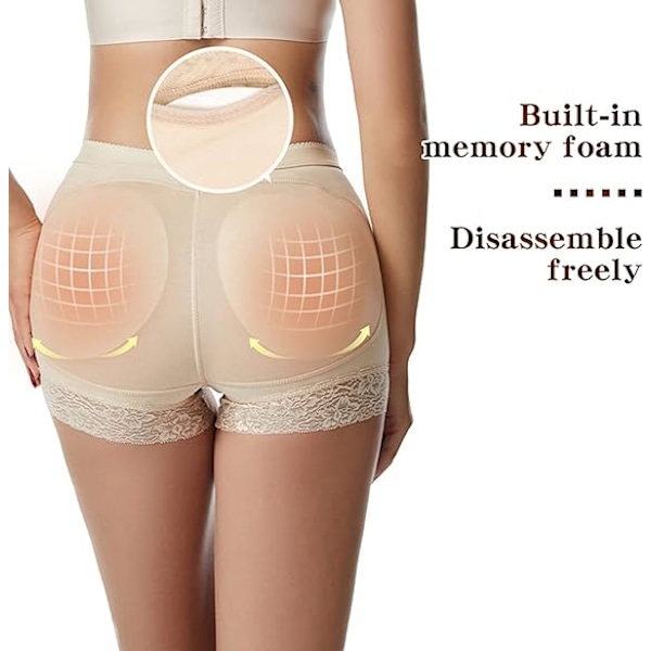 Butt Lift-trosor för kvinnor, Shapewear, Butt Enhancer, Fake Butt Underkläder, Body Shaping Apricot apricot M